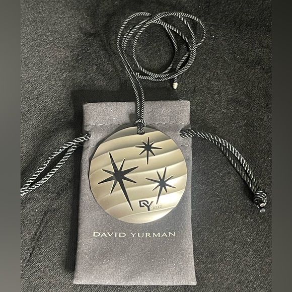 Authentic David Yurman Silver Ornaments On Embellished Cord w/ DY Pouch - Picture 6 of 6